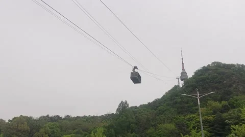 Namsan Cable Car Stock Footage 334169410