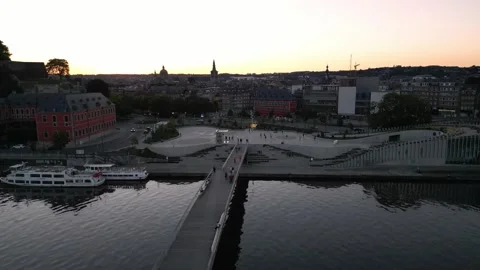 Namur bridge evening 01 Stock Footage 252199620