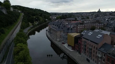 Namur River citadella 01 Stock Footage 252199988
