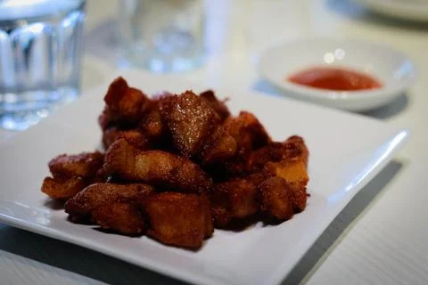 Namyu fermented bean curd Fried Pork Belly Stock Photos