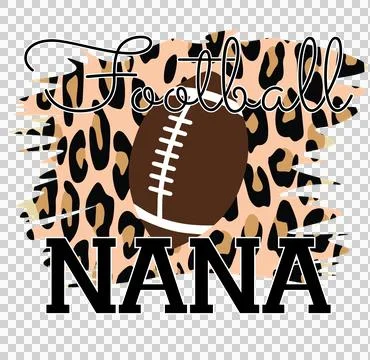 Nana Text Over Leopard Print Brushstroke lettering and Stock Illustration
