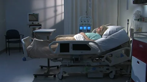 Nancy in bed alone Stock Footage 11139594