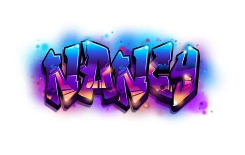 Nancy Name Text Graffiti Word Design Stock Illustration