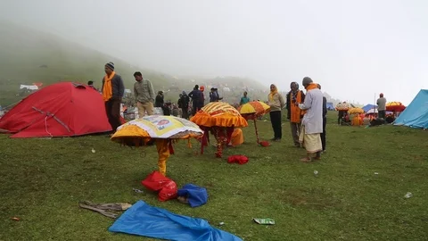 Nanda Devi Raj Jat Himalayan Mahakumbh is a festival in Uttarakhand is Video stock 107961281