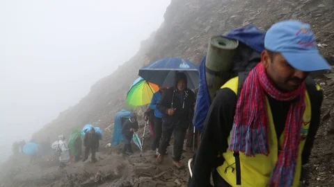 Nanda Devi Raj Jat Himalayan Mahakumbh is a festival in Uttarakhand is Video stock 107996181