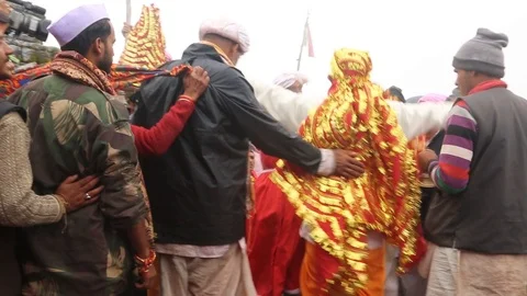 Nanda Devi Raj Jat Himalayan Mahakumbh is a festival in Uttarakhand is Video stock 107996370