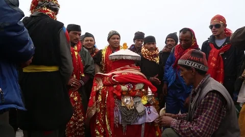 Nanda Devi Raj Jat Himalayan Mahakumbh is a festival in Uttarakhand is Video stock 107996391