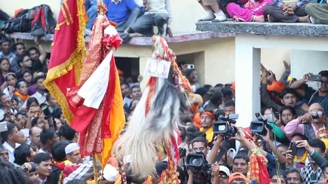 Nanda Devi Raj Jat Himalayan Mahakumbh is a festival in Uttarakhand is Video stock 107998336