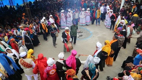 Nanda Devi Raj Jat Himalayan Mahakumbh is a festival in Uttarakhand is Video stock 108092475