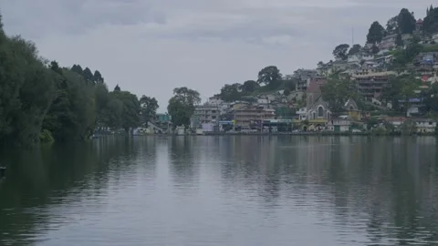 Nanital lake reflection Stock Footage 202007008