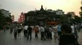 Nanjing China Sunset Light Shopping Street People Shop Pedestrian Walk Busy Area HD Footage