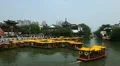 Nanjing Establishing Shot Landmark China Tour Boat Confucius Temple People Ride HD Footage