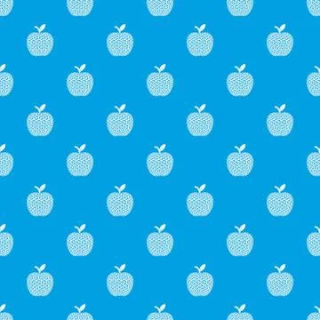 Nano apple pattern vector seamless blue Stockillustratie