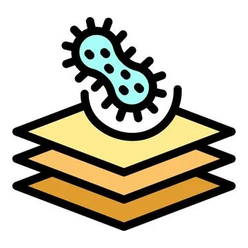 Nano bacteria protective layer icon illustrating breathable fabric Stock Illustration