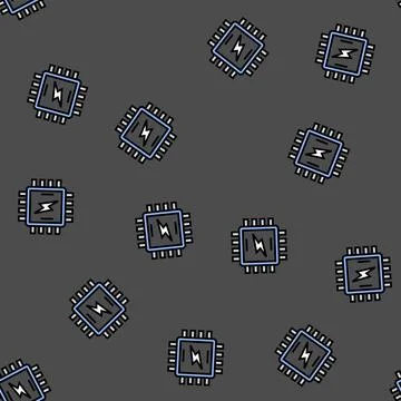 Nano battery vector seamless pattern 库存插图