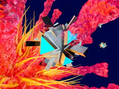 A Nano Bot attacking a Virus Stock Illustration