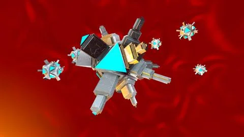 Nano Bots in the human Body Stock Illustration