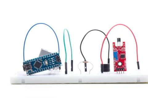Nano in breadboard Stock Photos