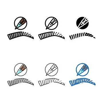 Nano brows color types icon vector Stock Illustration