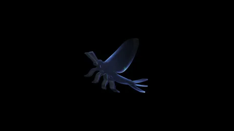 Nano drone transforming into insect isolated on black background Stock Footage 314726378
