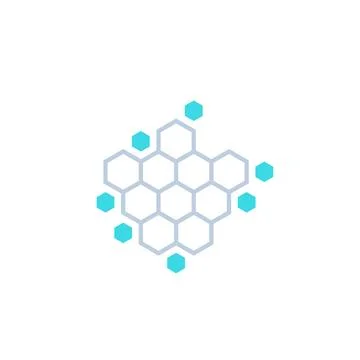 Nano materials, nanostructure, vector icon on white Stock Illustration