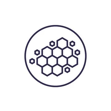 Nano materials, nanostructure, vector line icon Stock Illustration