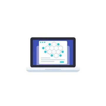Nano materials research icon, vector Stock Illustration