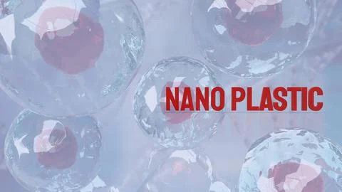 The nano plastic on sci background 3d rendering Stock Illustration