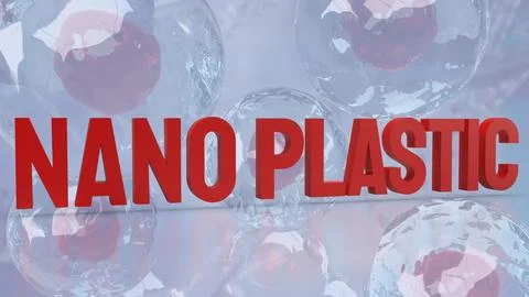 The nano plastic on sci background 3d rendering Stock Illustration