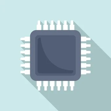 Nano processor icon, flat style 库存插图