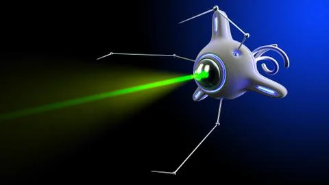 Nano robot 3D render Stock Illustration