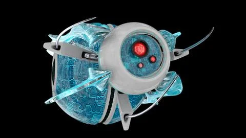 Nano robot 3D render Stock Illustration