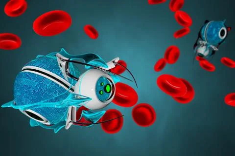 Nano robot 3D render Stock Illustration