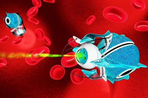 Nano robot 3D render Stock Illustration