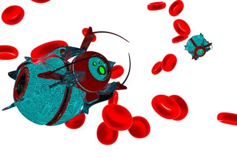 Nano robot 3D render Stock Illustration