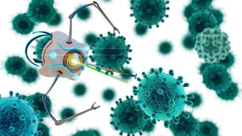 Nano robot 3D render Stock-Illustration