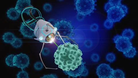 Nano robot 3D render Stock Illustration