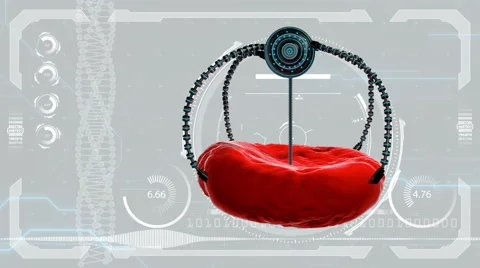 Nano robot and blood cell injection. Medical concept anatomical future Stock Footage 59337533
