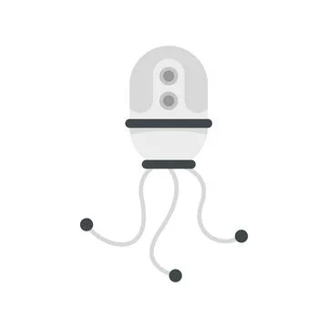 Nano robot icon flat isolated vector Stock Illustration