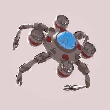 Nano robot on the white background,3d render. Stock Illustration