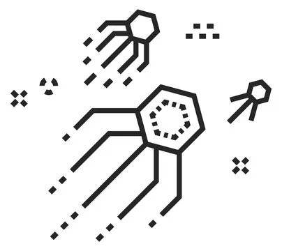 Nano robots linear icon. Future science tech Stock Illustration
