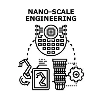 Nano scale engineering concept micro technology development Stock Illustration