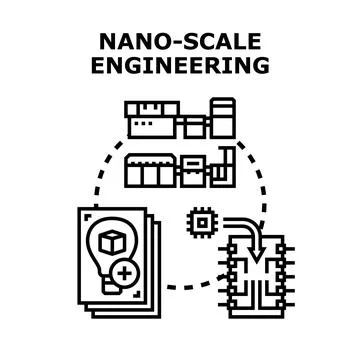 Nano scale engineering developing innovative technology and integration Stock Illustration