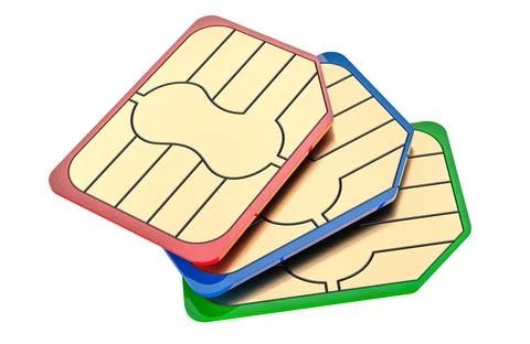 Nano sim card chips stack. 3D rendering イラスト素材