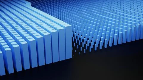 Nano structure abstract blue box background computer generated illustration Stockillustratie