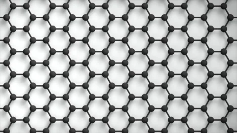 Nano Tech Graphene Lattice loop Vertical BW. This nano technology 3D animation Stock Footage 339664944