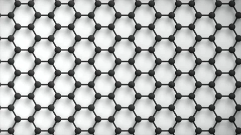 Nano Tech Graphene Structure loop Horizontal BW. This nano technology 3D Stock Footage 340368943