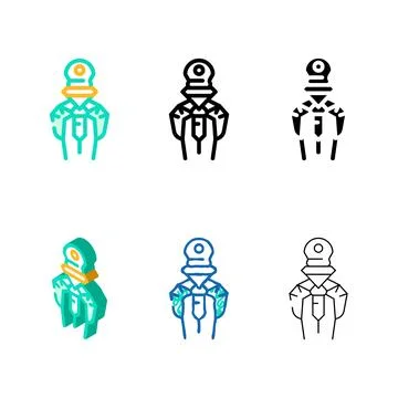 Nano technology color variations icon vector Stock Illustration