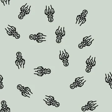Nano technology line vector seamless pattern Illustrazione stock