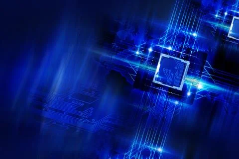 Nano technology - processors and circuit board Stock Illustration